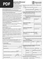 Driving License Second Form QLD