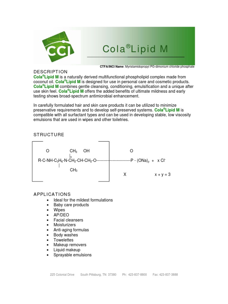 ColaLipid M | PDF | Cosmetics