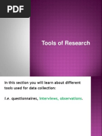 Tools of Research (Interview and Observation)