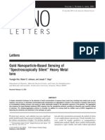 Letters Gold Nanoparticle-Based Sensing of "Spectroscopically Silent" Heavy Metal Ions