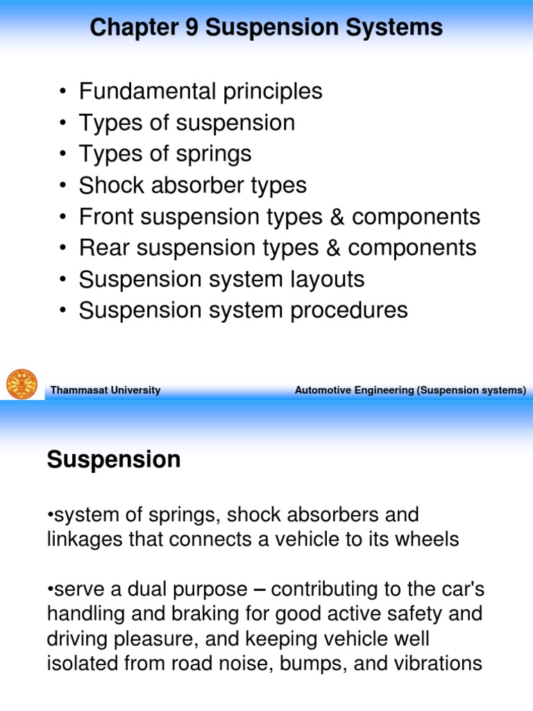 Overview of Suspension Systems | PDF