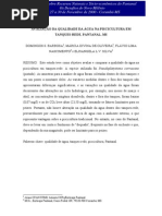 Avaliação da qualidade de água em piscicultura