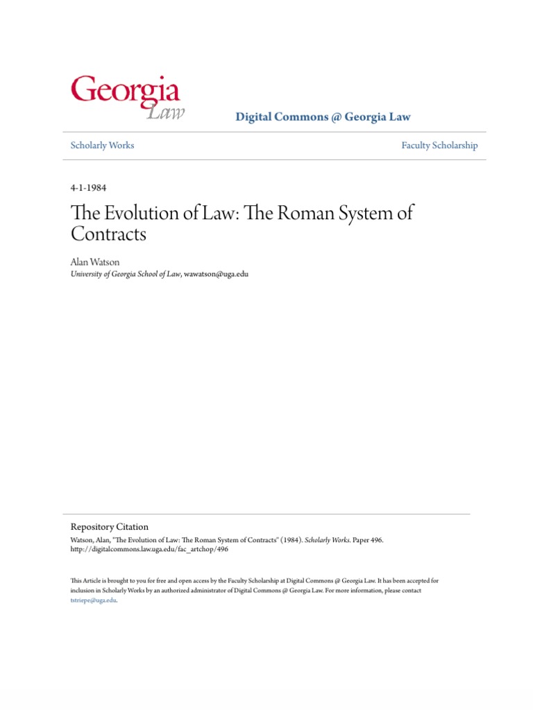 Roman Law: Evolution of Contracts | PDF | Contractual Term | Justice