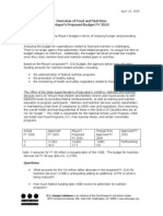 Overview of Food and Nutrition FY 2010