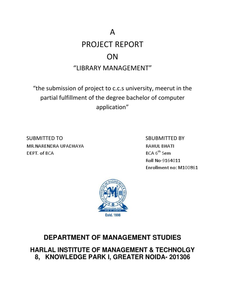 Library Management System Project Report | PDF