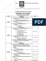 Cronograma de Actividades Por La Semana Del Fisico