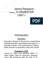 Operation Research First Unit Notes For Bba 4th Sem