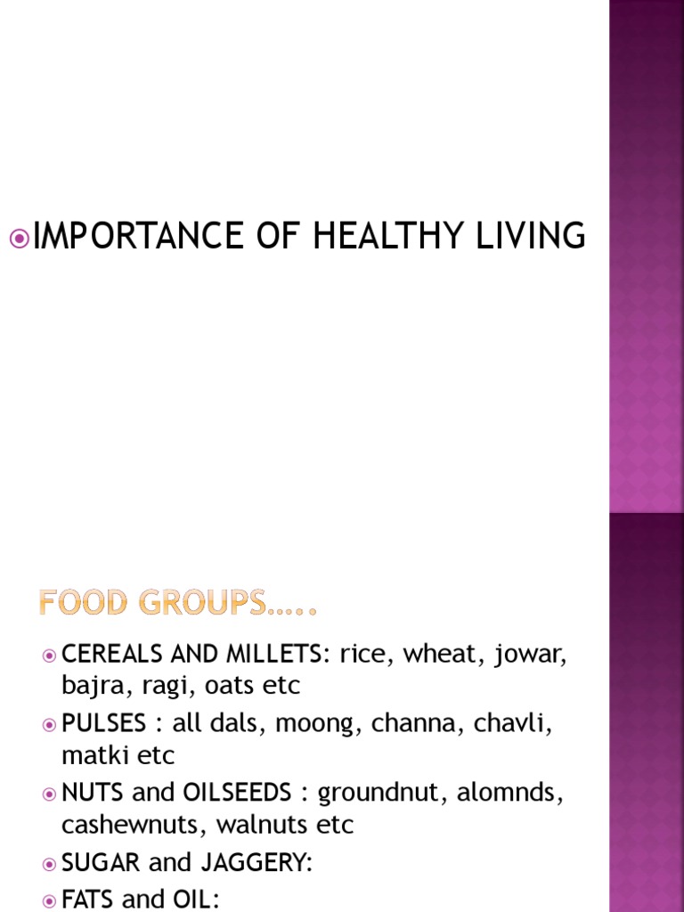 Importance of Healthy Living | PDF | Vegetables | Foods