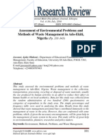 Assessment of Environmental Problems And
