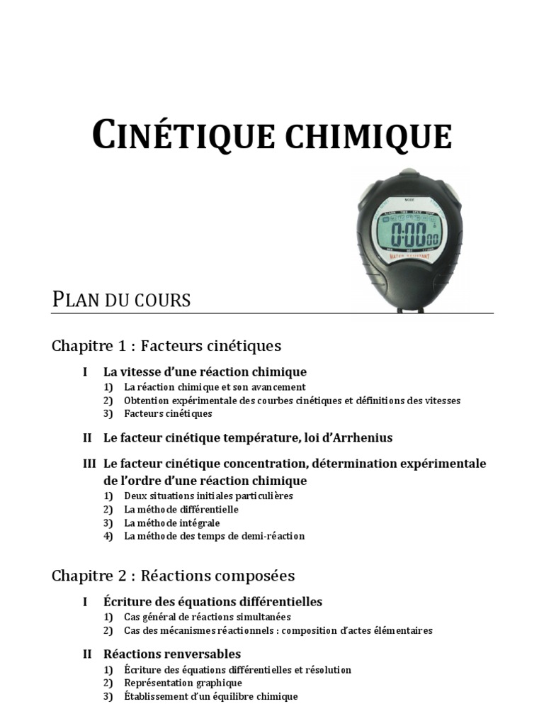 Chimie Cinetique | PDF | Vitesse de réaction | Concentration molaire