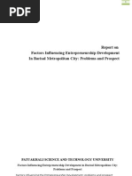 Download Factors Influencing Entrepreneurship Development  In Barisal Metropolitan City Problems and Prospect by Zafour SN14300797 doc pdf