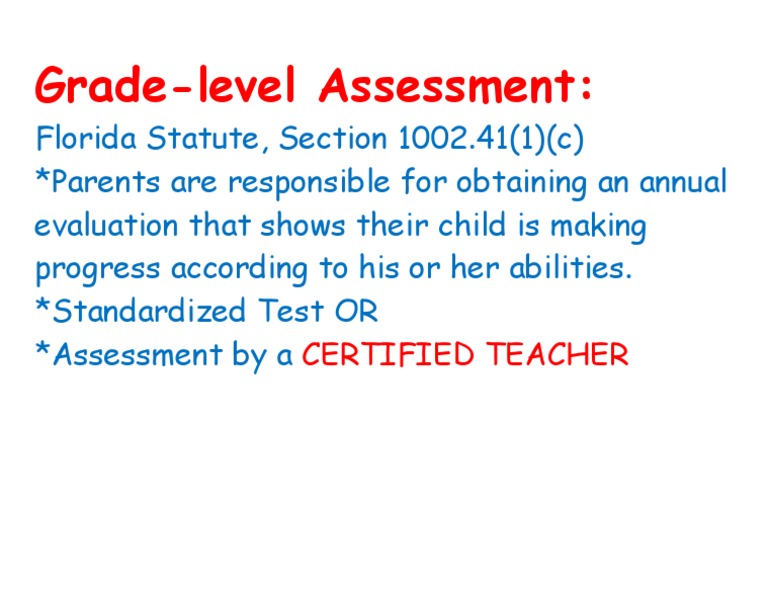 Florida Grade-Level Assessment Guidelines | PDF