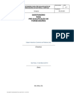 Questionário de Avaliação Inicial de Fornecedores de Material e Serviço Rev C - 1