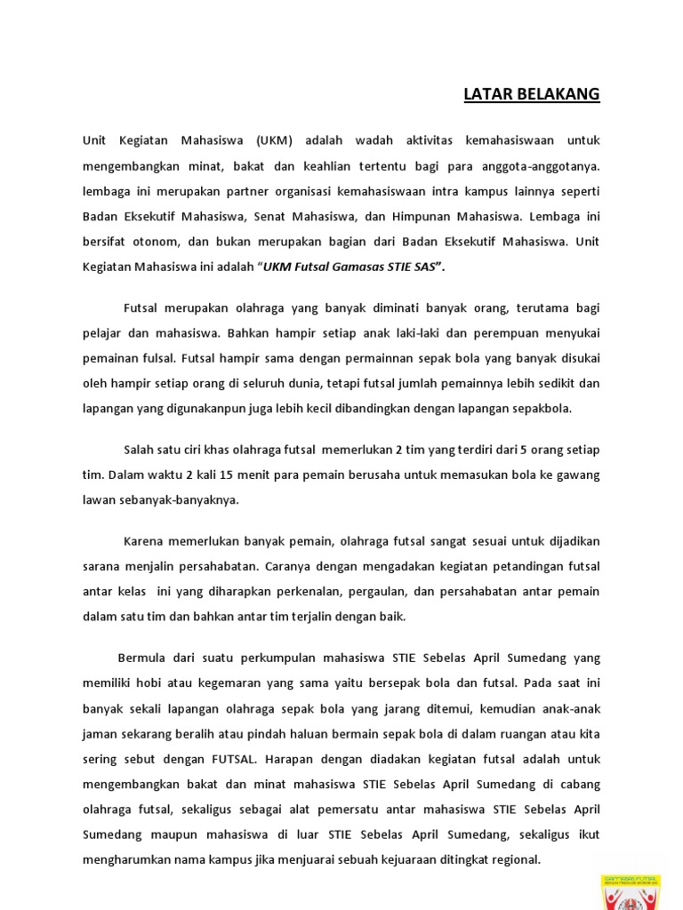 Proposal Ukm Futsal Stie