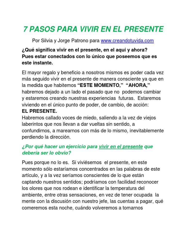 7 Pasos para Vivir en el Presente | PDF