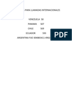 Indicativos Para Llamadas Internacionales