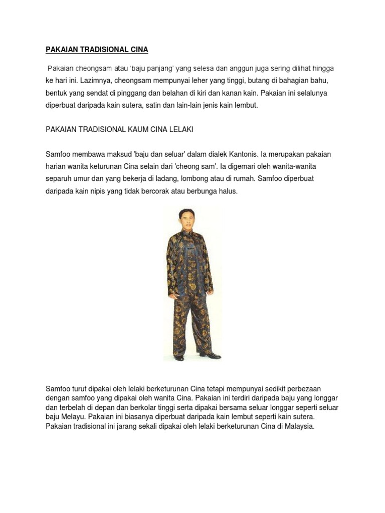 Pakaian Tradisional Cina Pdf