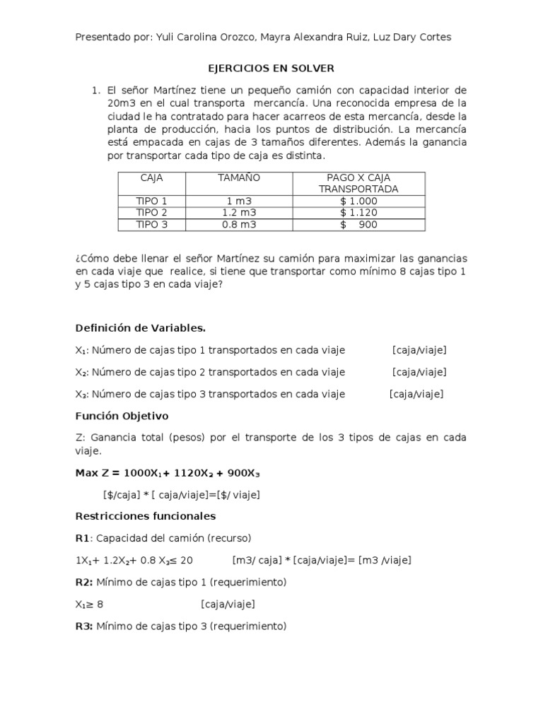Optimización de Transporte con Solver | PDF | Función (Matemáticas ...