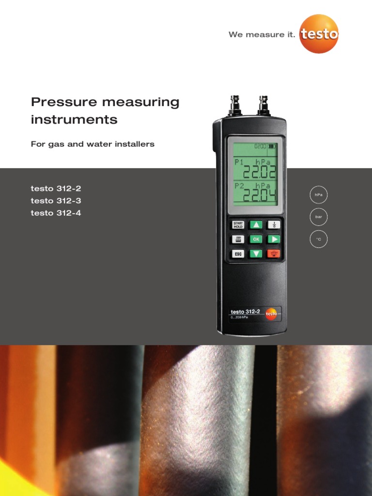 Testo 312 Series Pressure Meters | PDF | Pressure Measurement | Calibration