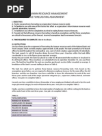 Human Resource Forecasting Assignment