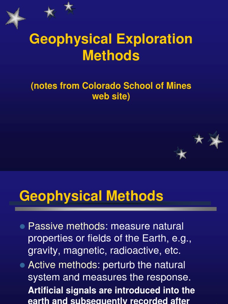 Geophysical Exploration Methods: (Notes From Colorado School of Mines ...