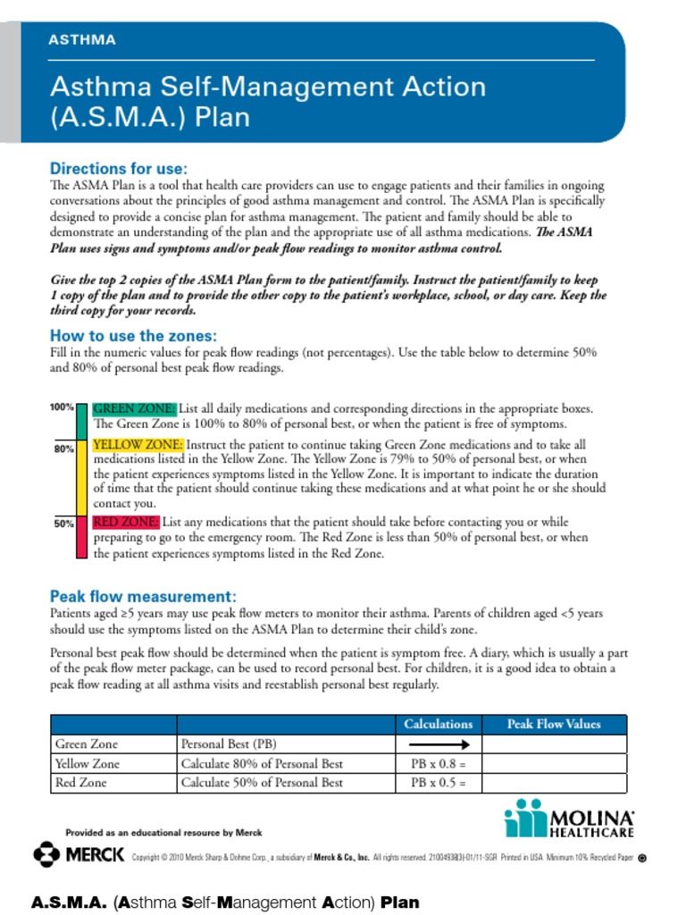 Asthma Action Plan English | PDF | Asthma | Cough for Free Printable Asthma Action Plan