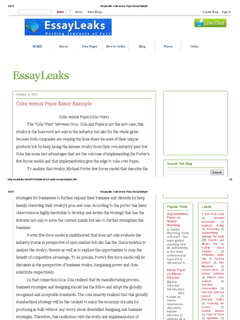 Advantages of pepsi over coca-cola image