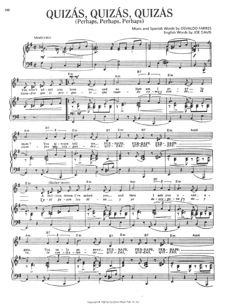 Quizas Quizas Sheetmusic Partition