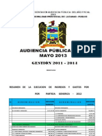 Rendicion de Cuentas Año 2012 Dia Viernes 2013