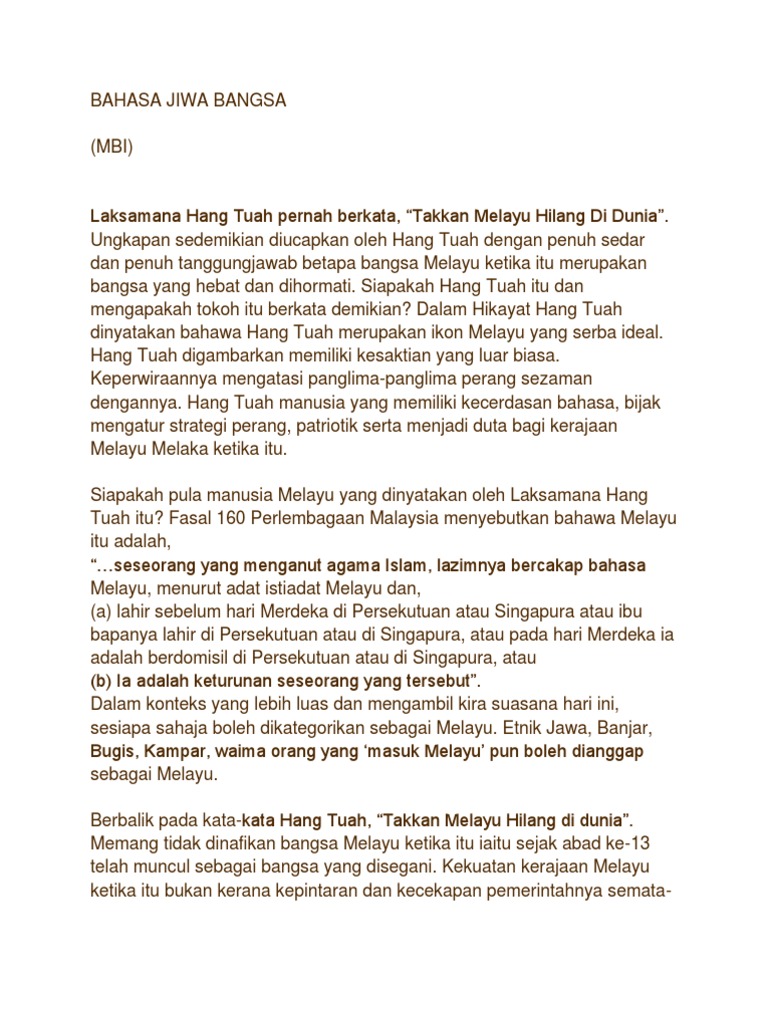 Bahasa Jiwa Bangsa