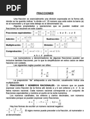 Fracci Ones Fraccion Matematicas Numero Racional