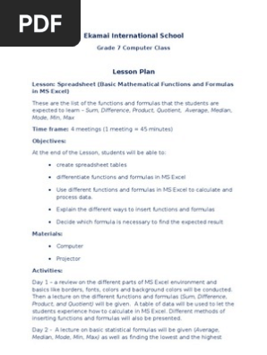 Ms excel in computer pdf