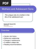 Mothers and Adolescent Sons: The Unique Role of A Mother in The Life of Her Adolescent Son