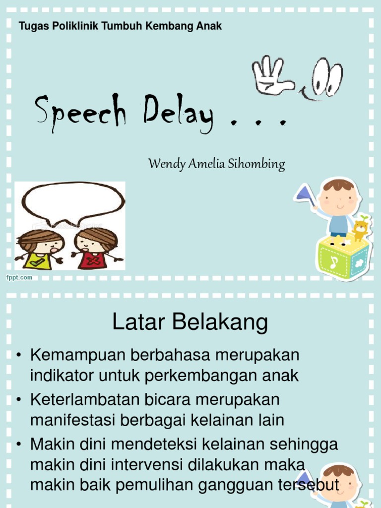 Speech Delay Pdf