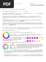 Name - Period - : Color Facts Worksheet