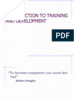 Introduction To Training and Development