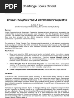 Critical Thoughts From A Government Perspective (New Print Book)