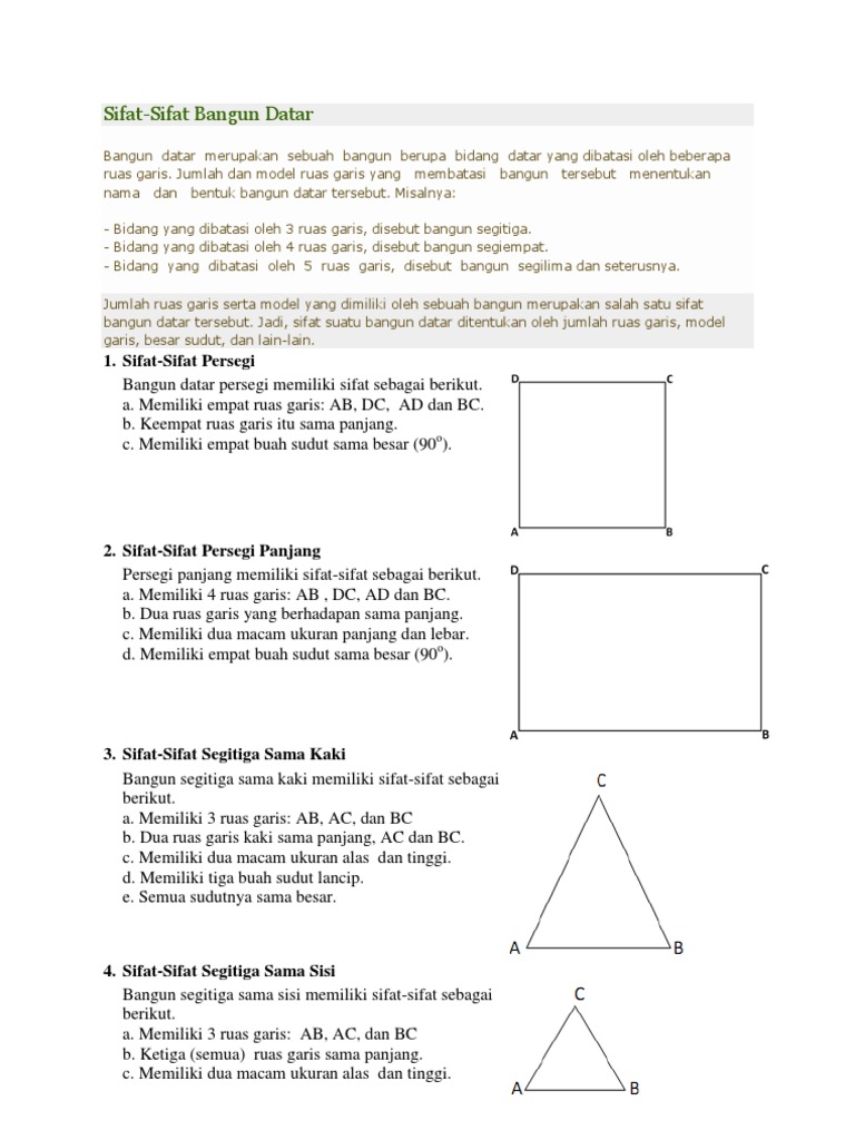Sifat Bangun Datar