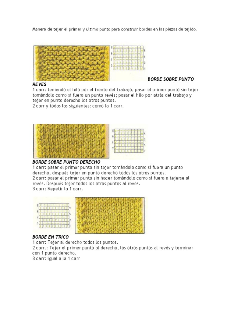 Técnicas de Bordes en Tejido | PDF