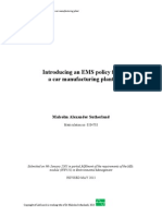 An Environmental Management System (EMS) For A Car Manufacturing Plant.