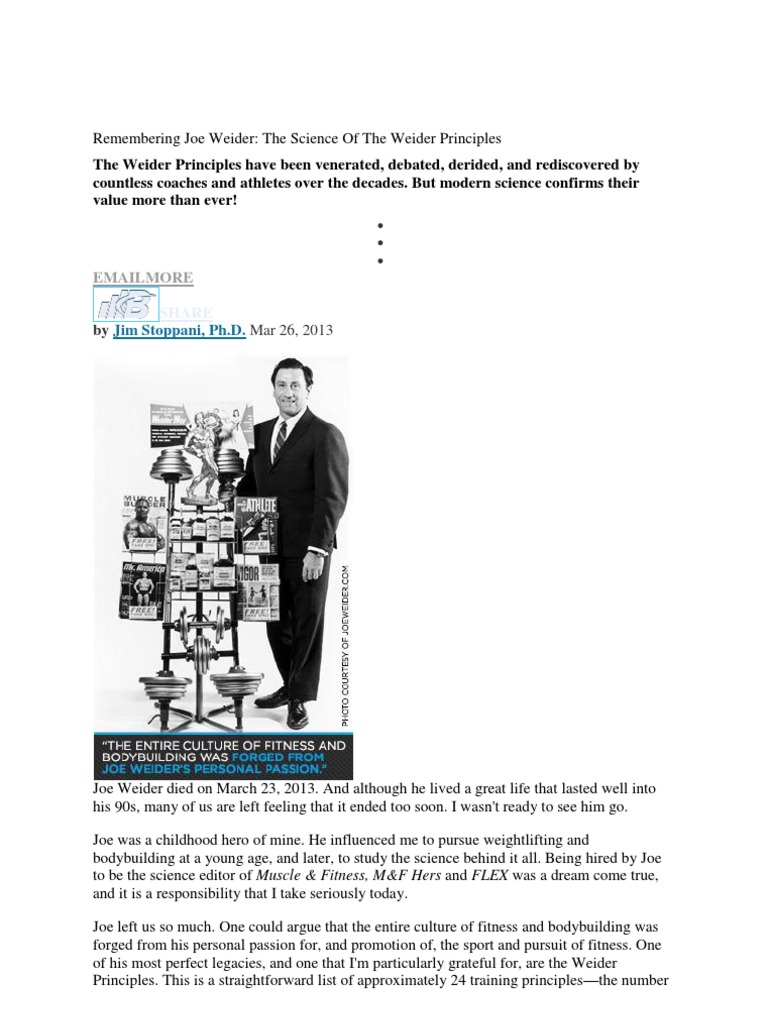 Joe Weider Principles Strength Training Physical Exercise