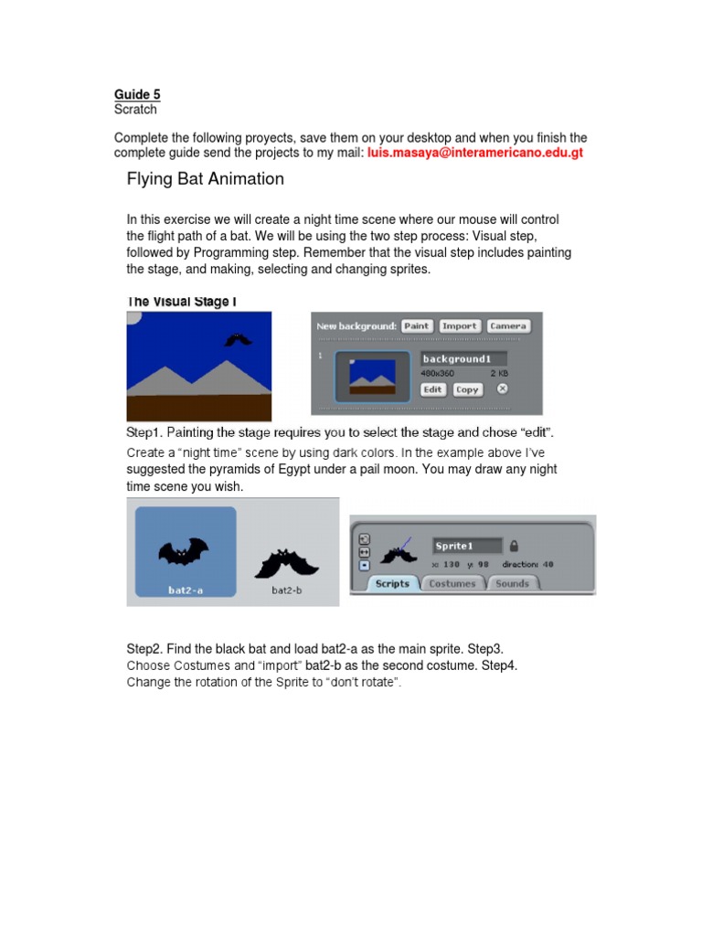Bat Animation in Scratch Tutorial | PDF | Scratch (Programming Language ...