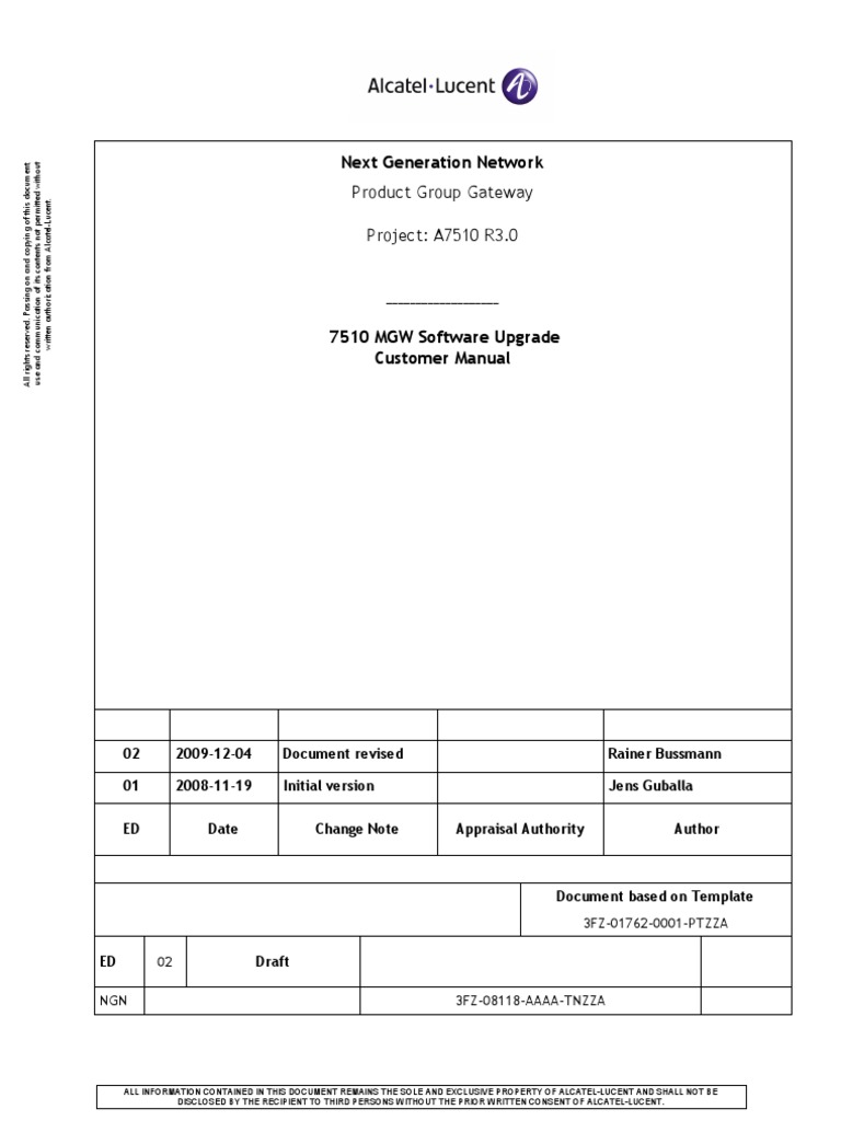 7510 MGW Software Upgrade Customer Manual | PDF | File Transfer ...
