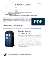 UU News You Can Use: Register Now For Dr. Who & UU'