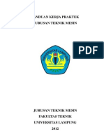 Panduan Kerja Praktek Teknik Mesin Universitas Lampung LENGKAP