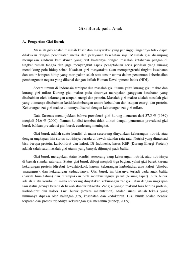 Suatu Kondisi Seseorang Dinyatakan Kekurangan Nutrisi