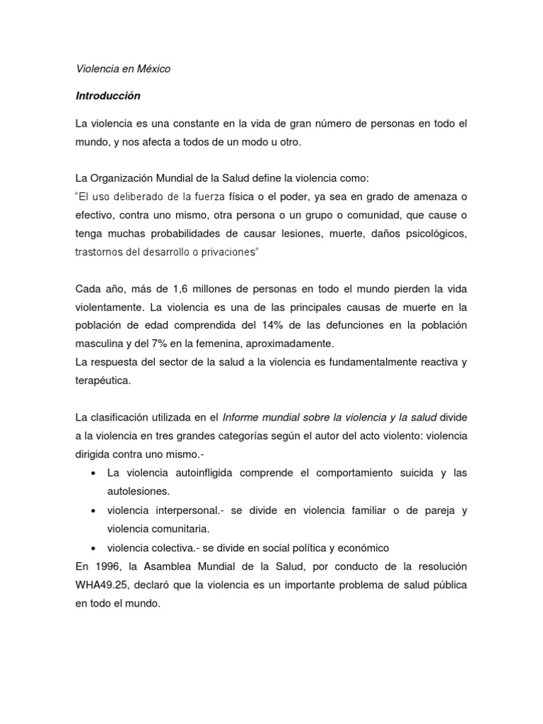 Violencia en Mexico | PDF | Crimen organizado | Violencia