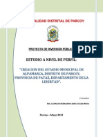 Pip - Creacion de Estadio Municipal de Alpamarca - Distrito de Parcoy - Pataz - La Liberta PDF