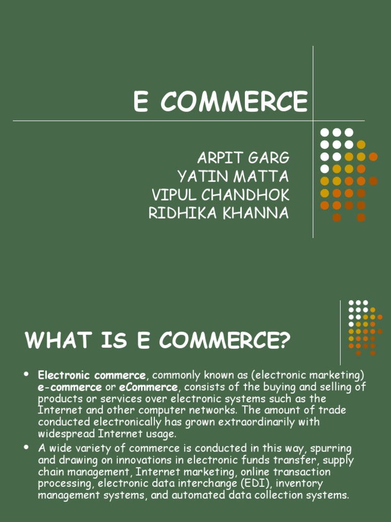 Overview of E-Commerce Concepts | PDF | E Commerce | Service Industries