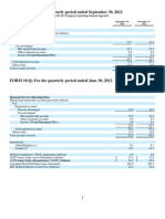 FORM 10-Q: For The Quarterly Period Ended September 30, 2012